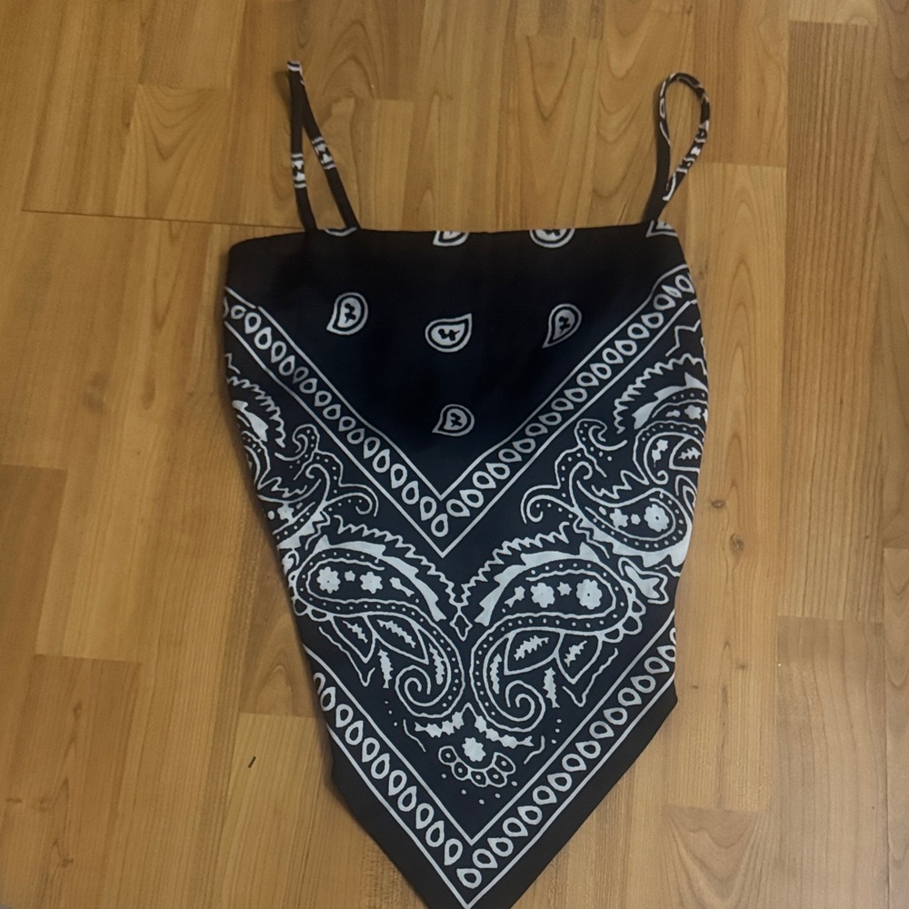 Elegant Black and White Paisley Camisole
